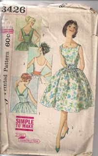 Sew Retro Rose: My Favourite Thing About Vintage Patterns 1950s Dress Patterns, 1950s Sewing Patterns, Vintage Dress Patterns, Full Skirt Dress, Motif Vintage, Couture Vintage, Pattern Dress, Simplicity Patterns, 1950s Dress