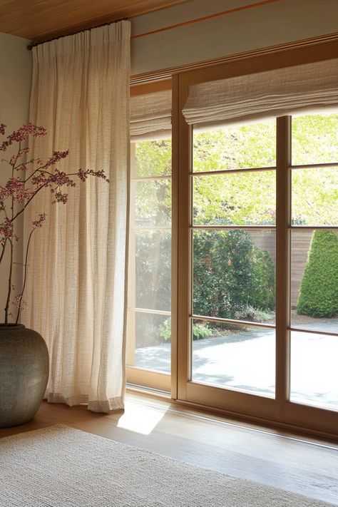 13 Stylish Window Treatments for Sliding Glass Doors – DreamyHomeStyle Window Blinds For Sliding Glass Doors, Sliding Door Window Treatments Bedroom, Lanai Door Window Treatments, Sliding Glass Door Roman Shades, Wooden Sliding Glass Door, Glass Sliding Door Curtains, Curtains Sliding Glass Door Living Room, Kitchen Drapes Sliding Door, Vertical Blind Alternative Sliding Doors