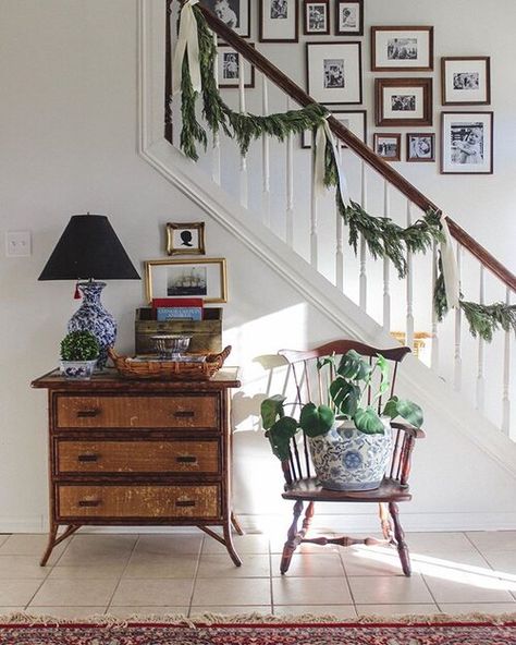 the evolution of the stairwell + a visual representation that creating a home truly is a process. and it's one that I love. I snapped the first photo this week; the second, last Christmas; the third, Christmas 2017, and the last photo is the state in which we bought our home. it's come a long way and what a ride it has been! #thetinywhitehouse Tessa Foley, Paper Whites, Christmas Stairs Decorations, Boston Apartment, Christmas Stairs, Farmhouse Christmas Decor, Christmas 2017, Mood Board Design, December 13