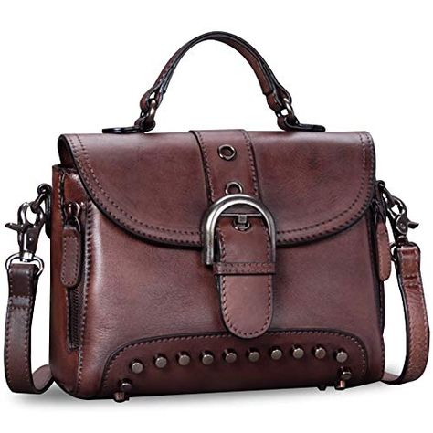 Genuine Leather Small Purses and Handbags for Women Vintage Real Leather Shoulder Bag Crossbody Purse Satchel Bags with Strap Small Purses And Handbags, Vintage Shoulder Bag, Top Handle Handbags, Best Bags, Mini Crossbody Bag, Small Purse, Handbags For Women, Women Vintage, Crossbody Purse