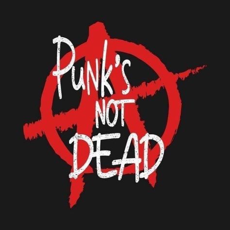 Punks Not Dead, Punk Poster, Punk Art, Black Background, White, Black, Art