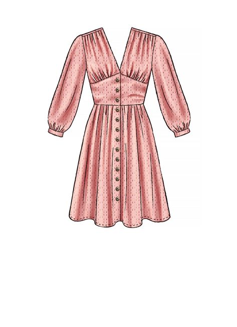 Mccalls Dress, New Look Dresses, Dress Design Drawing, Fashion Drawing Dresses, Dress Design Sketches, Fashion Illustration Dresses, Dress Drawing, Dress Sketches, Mccalls Sewing Patterns