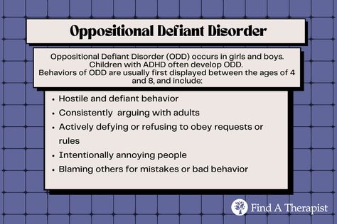 Kids with Oppositional Defiant Disorder display aggressive and instigative behaviors that interfere with their school performance, peer relationships, and home life. Knowing the signs can help with early intervention. Oppositional Defiance, Defiant Behavior, Learning Psychology, Oppositional Defiant Disorder, School Performance, Annoying People, Blaming Others, Early Intervention, The Signs