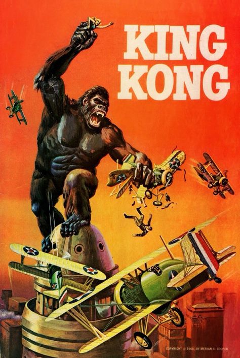 King Kong - art by George Wilson (1968) King Kong Movie, King Kong 1933, Spawn Comics, Dell Comic, Art Musical, Film Horror, Classic Movie Posters, Horror Movie Posters, Classic Monsters