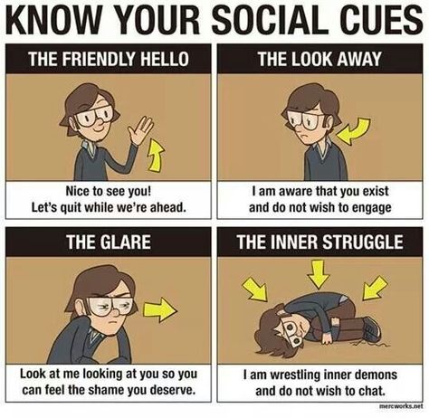 Social clues The Meta Picture, Social Cues, Socially Awkward, Laughing So Hard, Social Skills, Bones Funny, Funny Comics, Funny Posts, Funny Cute