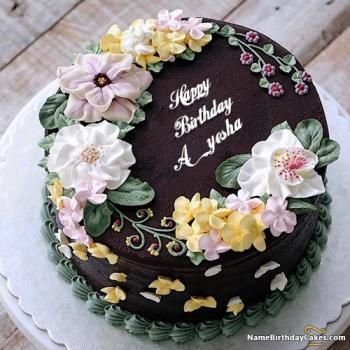 Happy Birthday Ayesha Cake images Birthday Cake For Brother, Happy Birthday Mom Images, Sister Birthday Cake, Birthday Cake Write Name, Birthday Cake Writing, Happy Birthday Cake Photo, Birthday Cake For Husband, Cake With Flowers, Birthday Cake With Photo