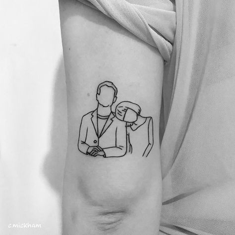 Chloé Mickham on Instagram: “Bob & Charlotte from Lost In Translation 🎞🎥💗 for Eva • • • #tattoo #linetattoo #hackneytattoo #londontattoo #tattooer #tattooflash…” Unique Tattoos With Meaning, Daughters Name Tattoo, Meaningful Tattoos For Men, Small Shoulder Tattoos, Small Tattoos With Meaning, Tattoos For Women Half Sleeve, Strength Tattoo, Tattoo Signs, Small Meaningful Tattoos