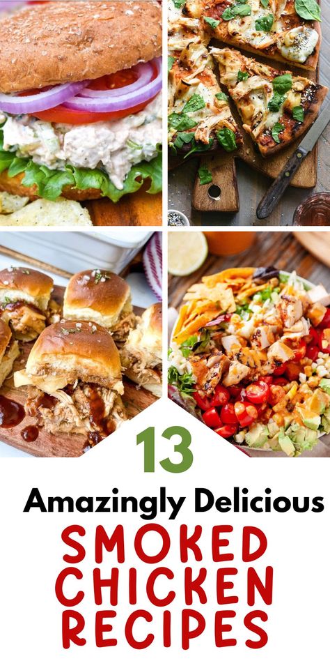 Leftover smoked chicken gets a tasty makeover with these six recipes! Dive in to find your family's new favorite way to enjoy leftovers. Shredded Bbq Chicken Leftover Recipes, Recipes Using Pulled Chicken, Recipes Using Leftover Smoked Chicken, What To Do With Leftover Smoked Chicken, Smoked Chicken Recipes Dishes, What To Do With Smoked Chicken, Smoked Chicken Casserole Recipes, Leftover Grilled Chicken Ideas, Recipes Using Smoked Chicken