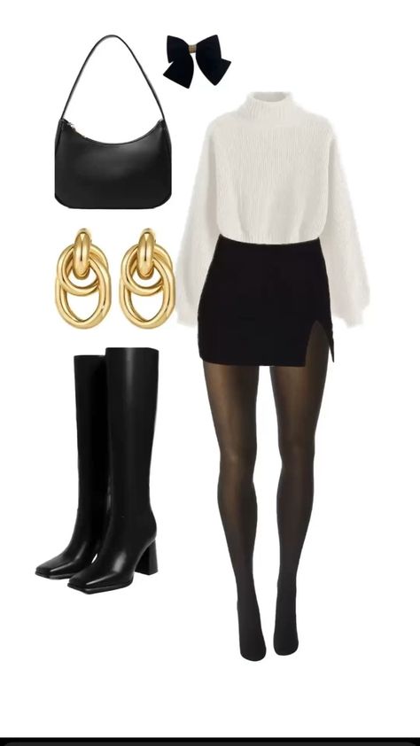 Stile Blair Waldorf, Adrette Outfits, Thanksgiving Outfit Ideas, Black And White Outfit, Fest Outfits, Chique Outfits, Outfit Chic, White Outfit, Thanksgiving Outfit