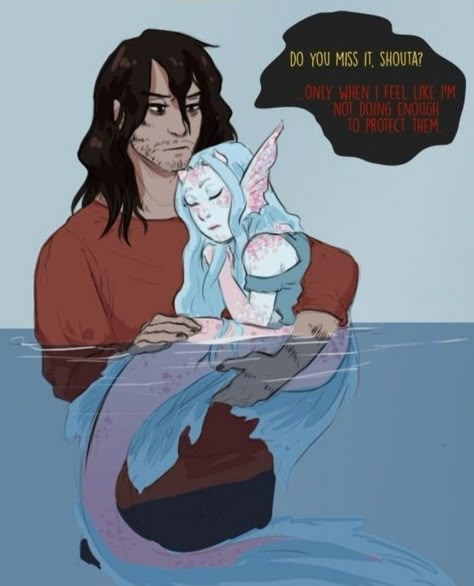 Mermaid Izuku, Mermaid Mha, Bnha Mermaid Au, Mha Mermaid Au, Mha Dadzawa, Oc Journal, Mha Cover, Mermaid Fanart, My Hero Academia Eraserhead