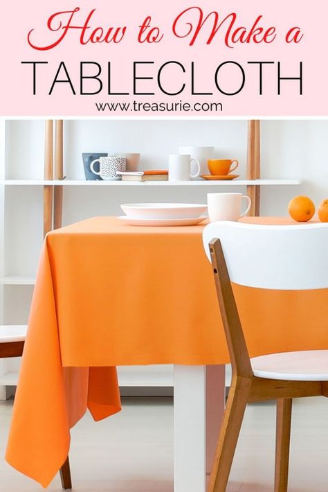 Diy Table Cloth Tablecloths How To Make, Table Cloth Patterns Sewing, Easy Tablecloth Ideas, Making A Table Cloth, Sewing Tablecloths How To Make, Table Cloths Ideas For Home, Fabric Table Cloth, Sewing A Tablecloth, Sew A Tablecloth