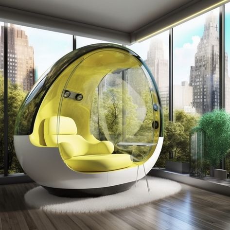 Futuristic Sofa, Pod Chair, Ball Chair, Paris Home, Cool Apartments, Futuristic Design, Futuristic Architecture, Cubicle, Generative Art