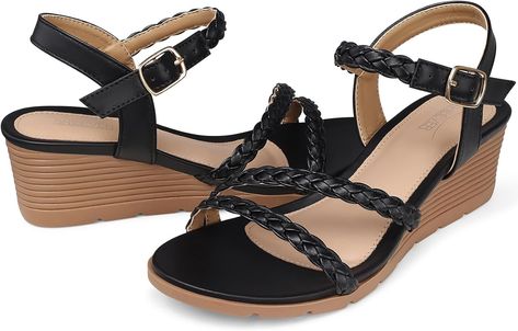 Amazon.com | SHIBEVER Wedge Sandals for Women Dressy: Summer Platform Casual Comfort Sandals - Comfortable Sliver Low Wedges Womens Sandal Size 8.5 | Platforms & Wedges Midlength Haircuts, Low Wedges, Sandals For Women, Open Toe Sandals, Comfortable Sandals, Platform Wedges, Wedge Sandals, Open Toe, Womens Sandals