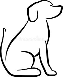 Dog Sitting Down Drawing, Sitting Dog Drawing Reference, Dog Outline Drawing Simple, Dog Sitting Illustration, Dog Sitting Drawing, German Shepherd Outline, Dog Outline Drawing, Easy Dog Drawing, Sitting Silhouette