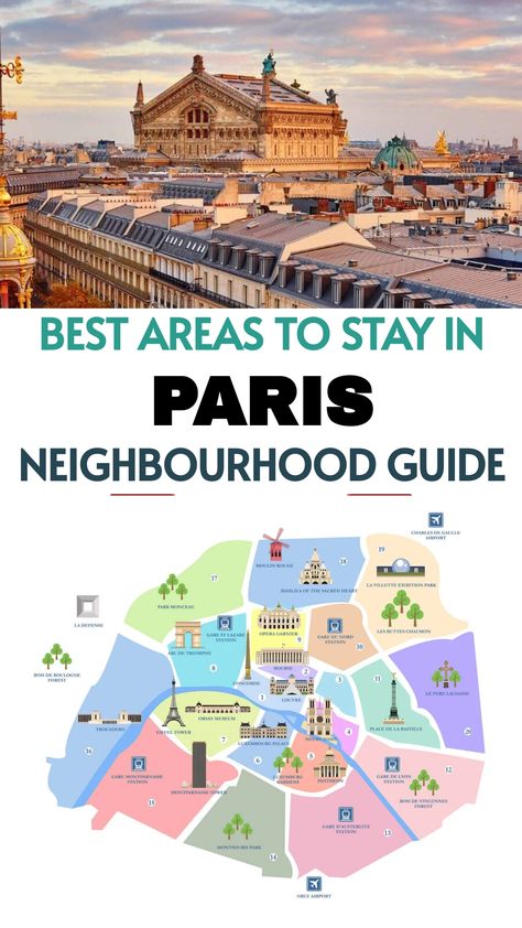 Discover a comprehensive Paris neighborhood handbook featuring top accommodation options and hotel suggestions for an unforgettable stay in the City of Light. Explore the diverse districts of Paris and find the perfect place to call your home away from home during your visit. Whether you prefer vibrant streets filled with cafes or serene parks, this guide will help you navigate through the enchanting neighborhoods of Paris to ensure a truly memorable experience. Best Areas To Stay In Paris, Paris Neighborhood Guide, Paris Accommodation, Road Trip Scavenger Hunt, Where To Stay In Paris, Paris November, Paris Neighborhoods, Paris Places, Hotels In Paris