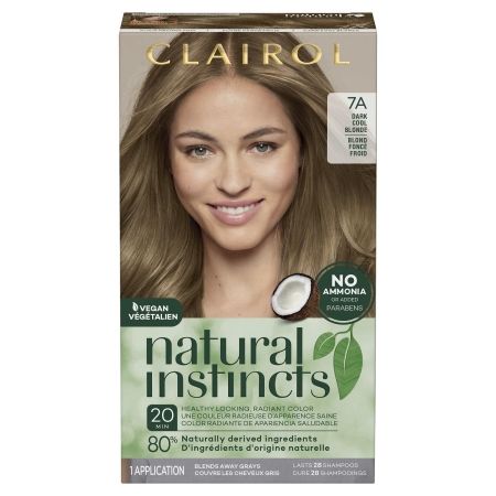 Natural Instincts | Clairol Dark Cool Blonde Hair, Dark Cool Blonde, Cool Blonde Hair Color, Light Auburn Hair Color, Ammonia Free Hair Color, Vegan Hair Dye, Clairol Natural, Clairol Natural Instincts, Light Auburn Hair