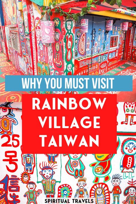 Rainbow Village in Taichung, Taiwan is one of the most unique and enticing things to do in Taiwan. Come find out why this colorful place is considered the most Instagram spots in Taiwan! places to visit in Taiwan | taipei taiwan | taiwan  photography | taipei travel | things to do in taipei | taiwan travel | places to visit in taiwan #taiwan #taichung Taiwan Photography, Asian Destinations, Travel Taiwan, Taipei Travel, Taichung Taiwan, Asian Travel, Visit Asia, Travel Places To Visit, Backpacking Asia