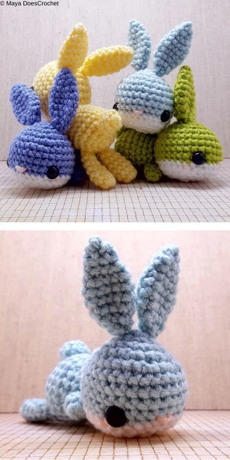 Bunnies Crochet, Easter Amigurumi, Amigurumi Bunnies, Tiny Amigurumi, Idee Babyshower, Colorful Eggs, Crochet Easter, Crochet Bunny Pattern, Easter Crochet Patterns