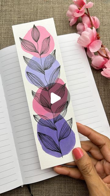 Bookmark Inspiration, Doodles Mandala, Diy Bookmark, Watercolor Painting Ideas, Instagram Diy, Learn Art, Flower Doodles, Zen Art, Pink Art