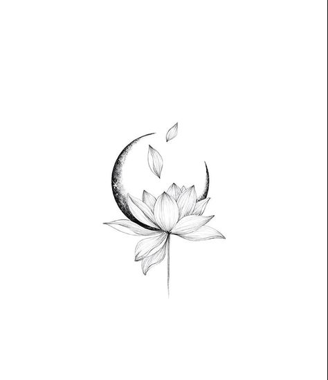 June Moon Tattoo, Lotus And Moon Tattoo Meaning, Tattoos For Letting Go Of The Past, Independant Woman Tattoo, Lotus Flower Neck Tattoo For Women, Sunset And Moon Tattoo, Intuition Tattoos For Women, Moon Feminine Energy Tattoo, Lotus Moon Tattoo Design