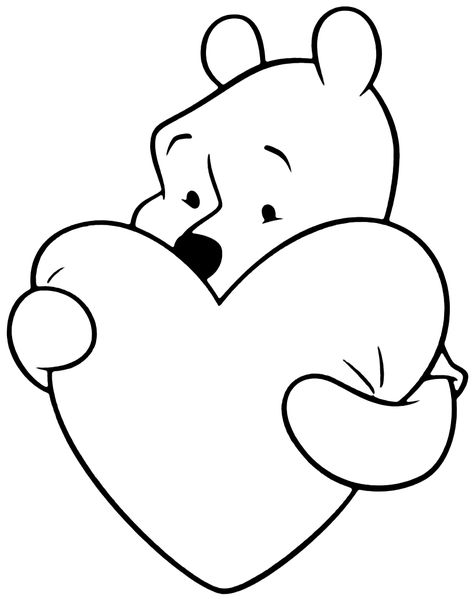 Pooh With Heart Coloring Page Coloring Pages Valentines, Hearts Coloring Pages, Valentines Coloring Pages, Bisexual Wallpaper, Valentine Drawing, Heart Drawings, Stitch Coloring Pages, Mickey Mouse Coloring Pages, Valentines Day Coloring Page