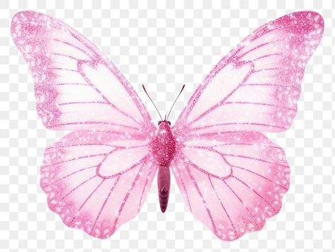 Pink Glitter Butterfly, Png Butterfly, Butterfly Animal, Pink Wings, Glitter Butterfly, Creation Station, Butterfly Background, Stickers Png, Digital Assets