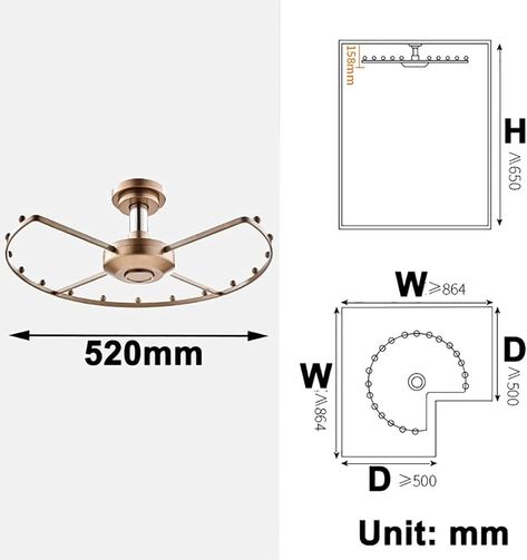 FKKPRVAX Wardrobe Corner Hanger,Corner Clothes Rail for Wardrobe Cloakroom Space Saving,Rotatable Wardrobe Hanger,Round Clothes Rack,Bearing Capacity 30kg (Size : 520mm) : Amazon.co.uk: Home & Kitchen Wardrobe Corner, Wardrobe Hanger, Wardrobe Rail, Clothes Rail, Clothes Rack, Hanging Rail, Clothing Rack, Dressing Room, Clothes Hanger