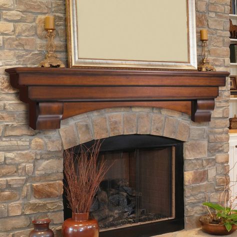 cherry wood mantel Traditional Fireplace Mantel, Distressed Fireplace, Design Camino, Wood Mantel Shelf, Fireplace Mantel Shelf, Mantel Surround, Fireplace Shelves, Wood Fireplace Mantel, The Mantle