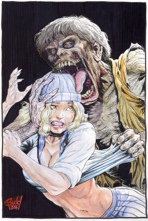 Zombie Art by Budd Budd Root, Zombie Life, Zombie Monster, Zombie Attack, Apocalypse Art, Zombie Art, Creepy Horror, Horror Comics, Monster Art