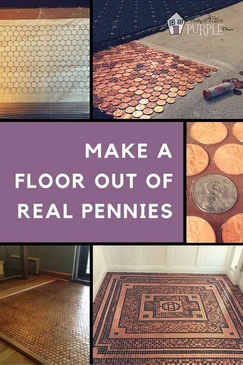 Make a floor out of REAL pennies (step by step) | Pretty Purple Door Penny Floor Designs, Diy Floors, Easy Goulash, Bathroom Main, Best Man Caves, Penny Tile Floors, Penny Floor, Goulash Recipes, Purple Door