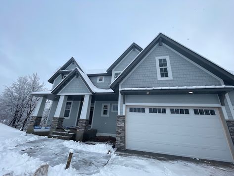 Black Fascia White Soffit, Green House Exterior, Siding Ideas, Walnut Kitchen, White Charcoal, Green House, Exterior Colors, Charcoal Gray, Charcoal Grey