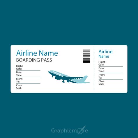 Ticket Template Free Printables, Boarding Pass Invitation Template, Ticket Template Free, Event Ticket Template, Boarding Pass Invitation, Surprise Vacation, Boarding Pass Template, E Ticket, Airplane Birthday Party