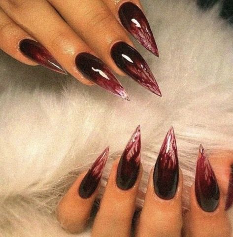 Blood Nails, Bday Nails, Water Nails, Halloween Acrylic Nails, Gothic Nails, Blue Acrylic Nails, Nail Colors Winter, Goth Nails, White Acrylic Nails