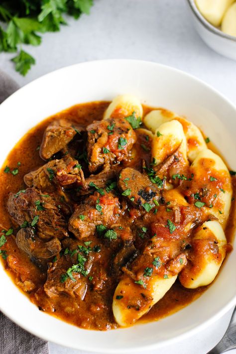 Slow Cooker Beef Stew, Polish Style – Milk Free Mom Polish Beef Stew, Polish Stew, Beef Chuck Stew, Recipe For Beef Stew, Delicious Beef Stew, Beef Roulade, Slow Cooker Recipes Beef Stew, Tasty Beef Stew, Polish Style