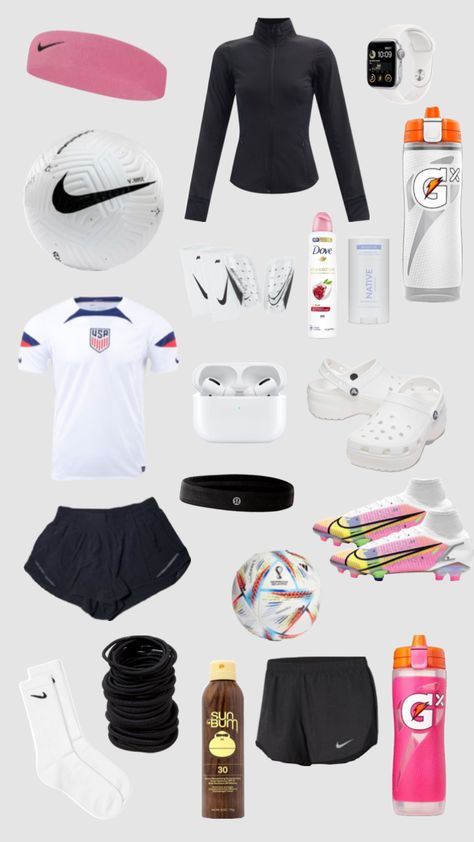 soccer girl #sports #soccer #preppy Casual Athletic Outfits, Soccer Girls Outfits, Soccer Essentials, Vollyball Outfits, Soccer Bag, Soccer Outfit, Soccer Workouts, Soccer Outfits, Sports Soccer