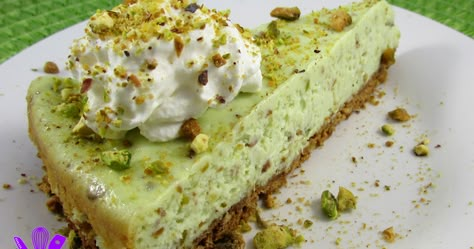 Pistachio Love Cheesecake! This pistachio cheesecake showcases the dry roasted shelled pistachios beautifully, as they provide that amazing pistachio flavor, a little saltiness, and great texture. #cheesecake #recipes #foodobsession #kfo #cheesecakerecipe #homemade #pistachiocheesecake #pistachio #pistachiolove #roastedpistachios #pistachiocrust Pistachio Cheesecake Recipe, Pistachio Desserts, Pistachio Dessert, Pistachio Cheesecake, Pistachio Recipes, Pistachio Pudding, Pistachio Cake, Creative Desserts, Cheesecake Desserts