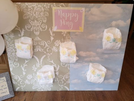 Nappy Pong, Pong Game, Spring Baby Shower, Spring Baby, Baby Shower Games, Shower Games, Silhouette Cameo, Baby Shower, Shower