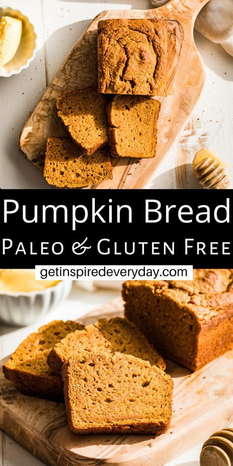 Fall Yummies, Paleo Pumpkin Bread, Gluten Free Pumpkin Bread, Bread Keto, Keto Breakfasts, Perfect Healthy Breakfast, Pumpkin Recipe, Paleo Bread, Keto Pumpkin