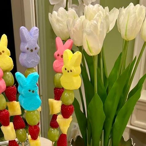 Easy Easter Treats, Valerie Parr Hill, Fruit Skewers, Easter Tablescapes, Easy Entertaining, Easy Easter, Easter Treats, Skewers, Cute Food