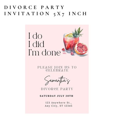 Pink Divorce Party Invitation Editable Divorce Party Invite - Etsy Divorced Party, Divorce Party Invitations, Breakup Party, Divorce Celebration, Etsy Favorites, Party Invite, Party Invitations, Invitation Template, Celebrities