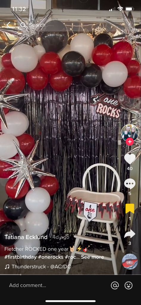 Rock And Roll Party Balloon Arch, One Rocks Balloon Arch, One Rocks Backdrop, Rock N Roll Backdrop, Rock And Roll Balloon Garland, Rock N Roll Balloon Arch, Rock And Roll Balloon Arch, One Rocks Smash Cake, One Rocks First Birthday Cake