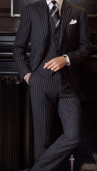 #fashion This is the body and style of my mystery man that God has picked out for me !! I hope so Lord !! Pin Stripe Suit, Stripe Suit, Drawing Architecture, Men's Business Suits, Dapper Gentleman, Suit Men, Perspective Drawing, Pinstripe Suit, Pin Stripe