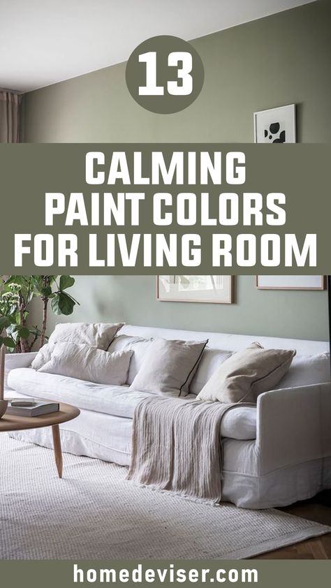 13 Calming Paint Colors for Living Room Wall Painting Ideas Living Room Light Colour, Relaxing Colors For Living Room, Calming Green Paint Colors For Bedroom, Light Wall Colors For Living Room Cozy, Home Wall Color Ideas Living Room, Indoor Wall Paint Colors, Small House Colors Interior Living Rooms, Interior Wall And Door Color Combination, Behr Calming Paint Colors