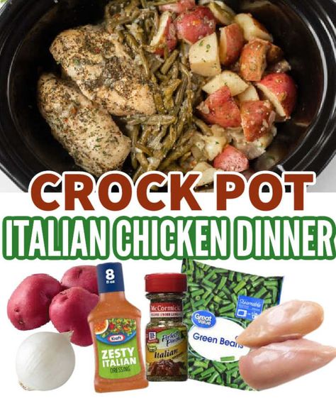 Crock Pot Chicken Recipes Italian Dressing, Italian Dressing Chicken In Crockpot, Crockpot Chicken And Italian Dressing, Crockpot Chicken Recipes Italian Dressing, Crockpot Meals Chicken And Veggies, Italian Chicken Crockpot Potatoes, Crockpot Chicken And Potatoes Easy, Easy Crockpot Meals With Chicken Healthy, Crock Pot Ideas With Chicken