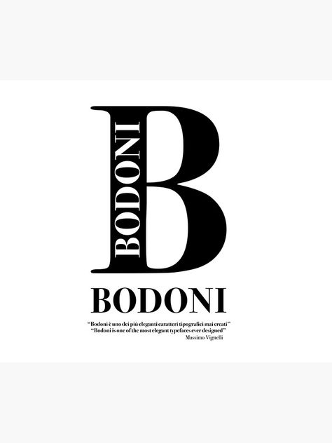 "Bodoni " Duvet Cover by Collugraphic | Redbubble Bodoni Font, Typographic Poster Design, Massimo Vignelli, Poster Fonts, Typographic Poster, Bold Fonts, Design Posters, Duvet Cover Design, Typography Poster