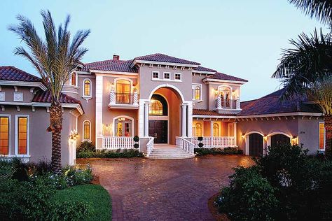 The luxury home market is picking up, according to real estate practitioners all over the country. This trend is strictly anecdotal – no hard data yet. In fact, the National Association of REALTORS... Neoclassical House, Mediterranean House Plan, Luxury Plan, Mediterranean Style House Plans, Mediterranean House Plans, Mediterranean Style Homes, Double Entry, Casas Coloniales, Front Steps