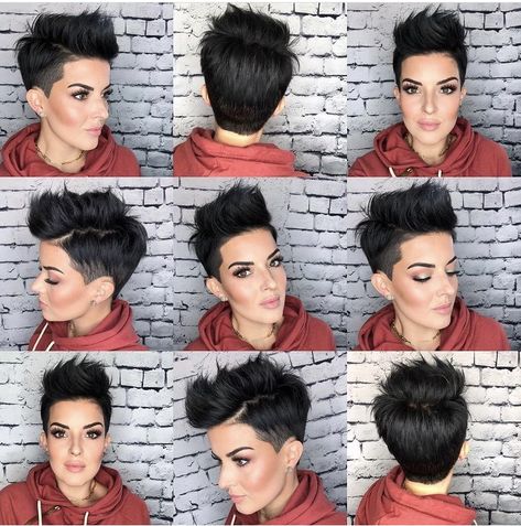 Pixie Haircut 2023 Trends Women, Melanie Astill Hair, Fauxhawk Pixie, Organisation Dressing, Pixie 360, Mommy Hairstyles, Short Punk Hair, Cute Pixie Haircuts, Shaved Pixie