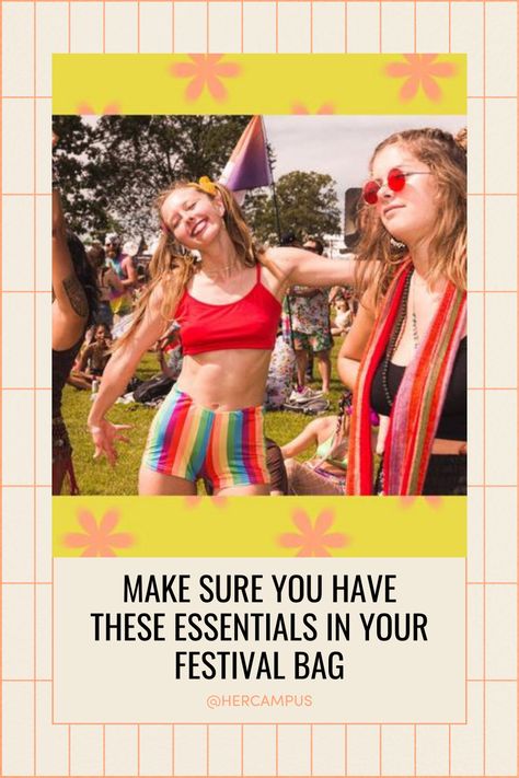 A seasoned festivalgoer tells you what to pack and bring to a music festival like Coachella or Stagecoach, from sunscreen to earplugs. Anti Chafing, Her Campus, Money Advice, Body Glitter, Festival Bag, Pack Your Bags, Earplugs, Health Advice, What To Pack