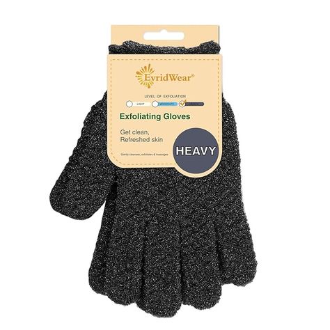 Evridwear Exfoliating Glove for Shower Man and Women, Dual Texture Bath Body Scrub Gloves Dead Skin Cell Remover forHome Spa, Massage,with Hanging Loop (1 Pair Black Heavy) Material : Nylon Color : Black Brand : Evridwear Style : Pair Black Heavy Item Form : Glove Price: $8.97 Bath Gloves, Shower Spa, Exfoliating Mitt, Exfoliating Gloves, Get Rid Of Blackheads, Gloves Black, Flaky Skin, Body Scrubs, Spa Massage