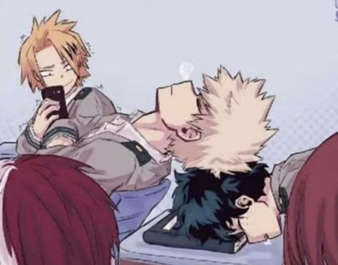 Cute Manga Panels Aesthetic, Deku Sitting On Bakugou Lap, Baku Deku Cute, Baku Deku Fanart, Bakugou With Braces, Baku Deku, Last Game Manga, Bakugo Katsuki Fanart Cute, Bakugou Manga